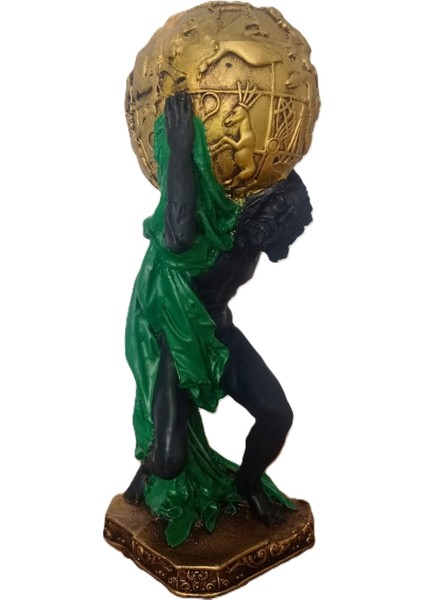Büyük Boy Renkli Atlas Heykel Dekoratif Mitolojik Biblo 30 cm fiyatları