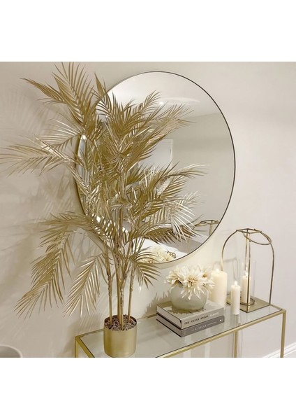 40 cm yuvarlak, beyaz MDF ayna, şık ve modern tasarım, kolay kullanım
