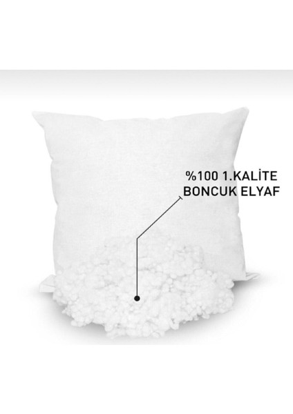 İki adet beyaz dikdörtgen iç yastık, silikon dolgu, pamuklu, şık ve konforlu tasarım