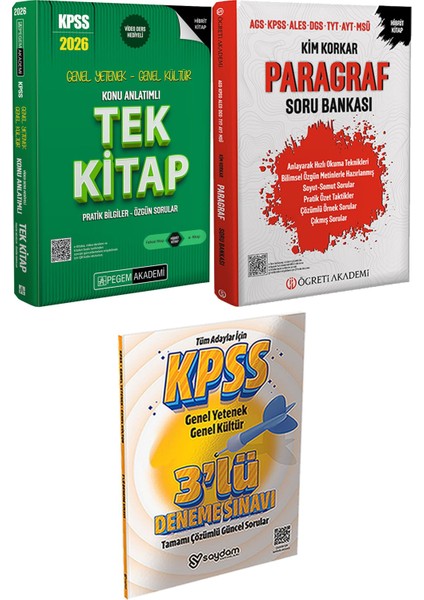 2026 Kpss Konu Anlatımlı Tek Kitap - Kim Korkar Paragraf Soru Bankası Ags Kpss Ales Dgs Tyt Ayt Msü + 3 Deneme Hediye