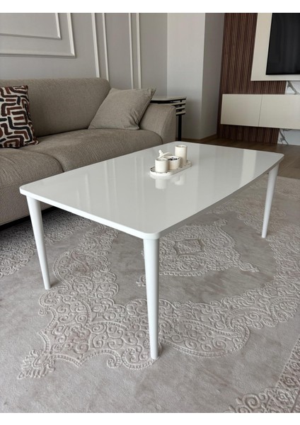 Üst Kalite 70X105 Beyaz 1. Sınıf Lake Boyalı Beyaz Orta Sehpa