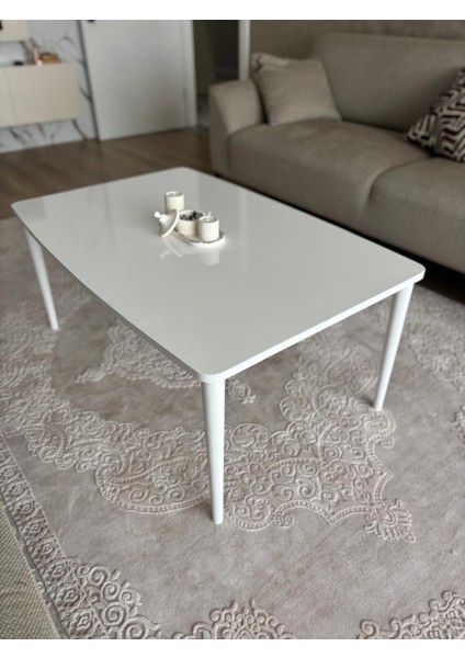 Üst Kalite 70X105 Beyaz 1. Sınıf Lake Boyalı Beyaz Orta Sehpa