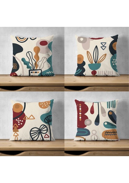 Bej çift taraflı dijital baskılı dekoratif kırlent kılıfı, mikro petek materyal modelleri