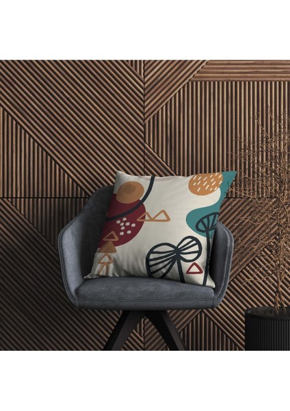 Bej çift taraflı dijital baskılı dekoratif kırlent kılıfı, mikro petek materyal indirimleri