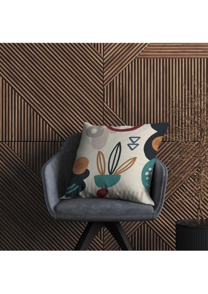 Bej çift taraflı dijital baskılı dekoratif kırlent kılıfı, mikro petek materyal