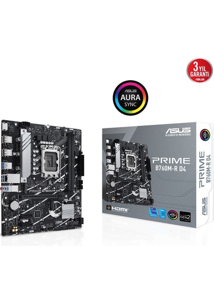 Prıme B760M-R D4 Intel B760 Soket 1700 Ddr4