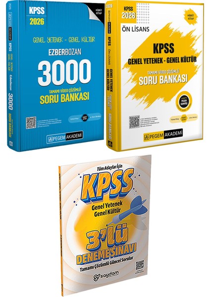 Ezberbozan 3000 Çözümlü Soru - 2026 Kpss Ön Lisans Soru Bankası Genel Yetenek Genel Kültür Tamamı Video Çözümlü + 3 Deneme Hediye
