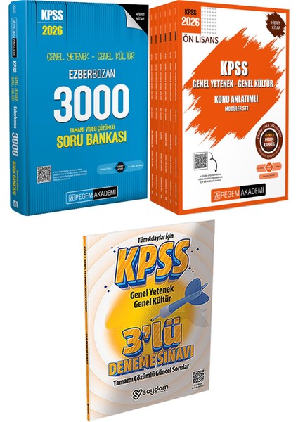 Ezberbozan 3000 Çözümlü Soru - 2026 Kpss Ön Lisans Konu Anlatımlı Modüler Set Genel Yetenek Genel Kültür (6 Kitap) + 3 Deneme Hediye