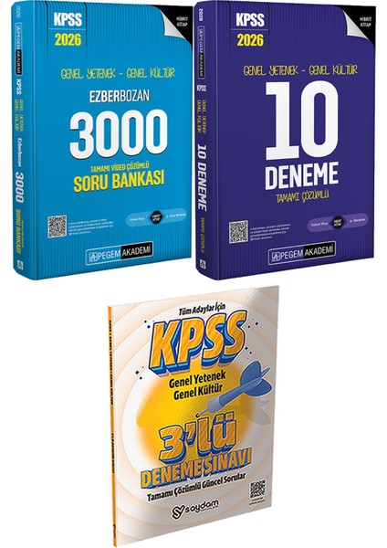 Ezberbozan 3000 Çözümlü Soru - 2026 Kpss Genel Yetenek Genel Kültür Tamamı Çözümlü 10 Deneme + 3 Deneme Hediye