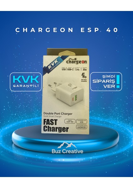 Kvk Garantili Chargeon Esp-40 USB + Type-C Pd Hızlı Şarj Adaptörü - Duvar Tipi Şarj Cihazı modelleri