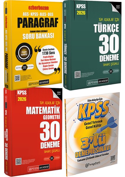 Ezberbozan Paragraf Çözümlü Soru - 2026 Kpss Tüm Adaylar Için Türkçe Matematik 30 Deneme Tamamı Çözümlü + 3 Deneme Hediye