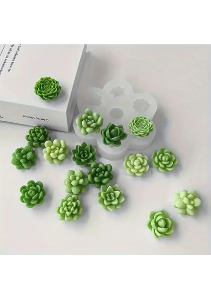 Çoklu Sukulent Mum Kalıp, Silikon, Koku Aroması, Muz, Beyaz, Renkli Tasarım fiyatları