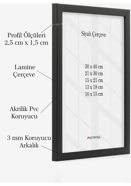 Siyah 3'lü Düz Çerçeve Seti, Poster ve Fotoğraf Duvar Dekoru