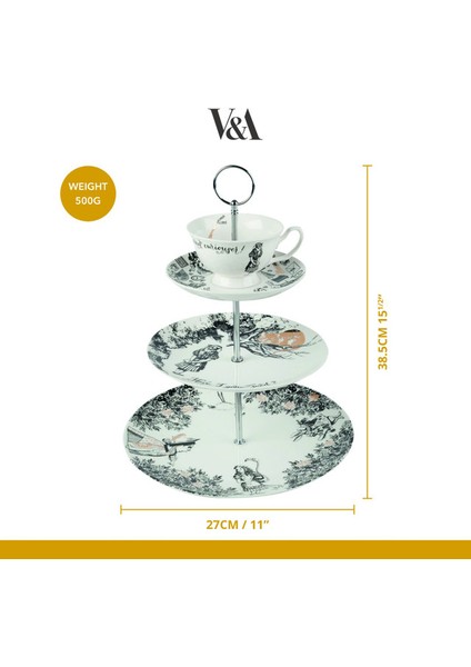 x V&a Alice In Wonderland Porselen 3 Katlı Kek, Pasta Standı fiyatları