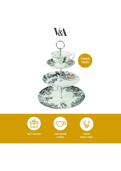 x V&a Alice In Wonderland Porselen 3 Katlı Kek, Pasta Standı modelleri