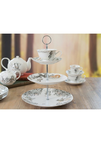 x V&a Alice In Wonderland Porselen 3 Katlı Kek, Pasta Standı fırsatları
