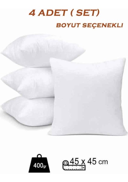 4'lü İç Yastık Seti, Elyaf, Beyaz, Konfor ve Şıklık İçin Ideal