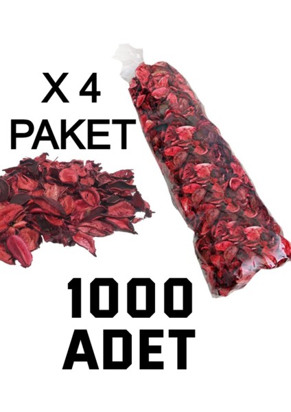 Kuru Gül Yaprağı 1000 Adet, Romantik Süs, Kırmızı, Dekor, Hediye, TR
