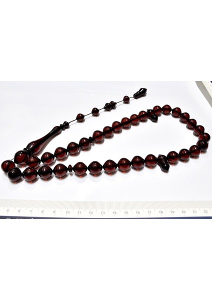 Ateş Kehribar Tesbih Istanbul Kesim 13*15 mm (KHR-13026)
