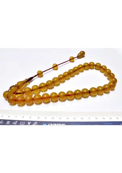 Sıkma Kehribar Tesbih Beyzi Kesim 14*13 mm (KHR-13017)
