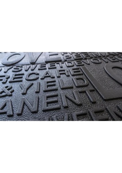 70x70cm Kendinden Yapışkanlı Siyah Love Desenli 3D Duvar Paneli