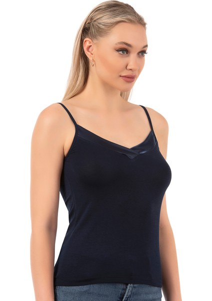 Özkan 2040 5'li Paket Kadın Viskon Saten Yaka Esnek Rahat Yumuşak Ince Askılı Atlet indirimleri