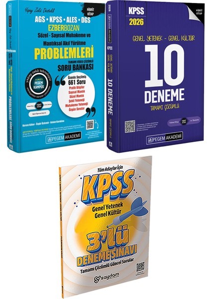Muhakeme Problemleri Soru - 2026 Kpss Genel Yetenek Genel Kültür Tamamı Çözümlü 10 Deneme + 3 Deneme Hediye
