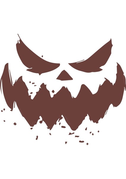 Korkunç Surat Sticker 17X17 cm Kahverengi