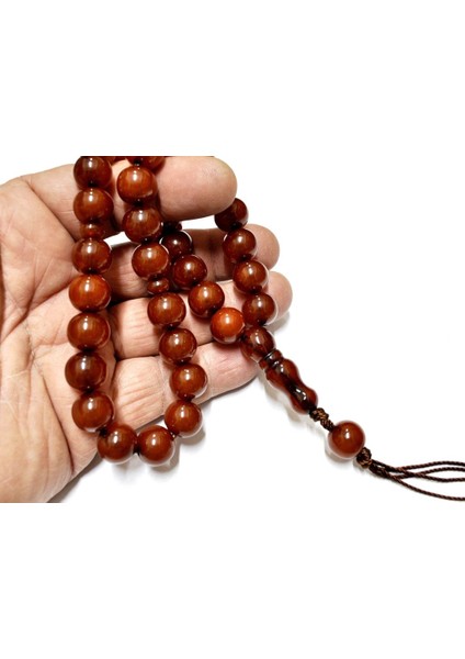 Sıkma Kehribar Tesbih Basık Küre Kesim 12*13 mm (KHR-13033) fiyatları