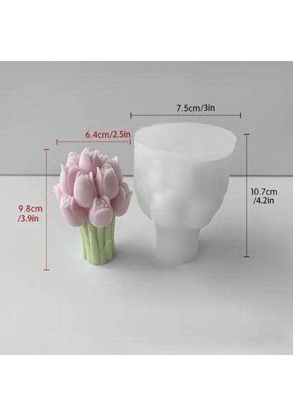 Beyaz Lale Temalı El Yapımı Mum ve Sabun Kalıbı, Şık ve Kullanışlı Tasarım fiyatları