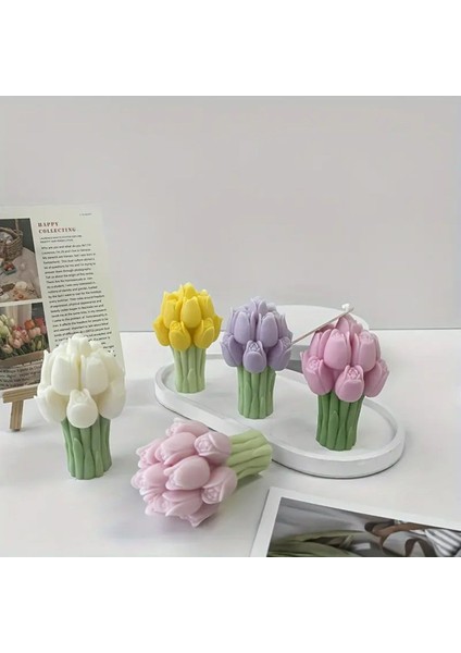 Beyaz Lale Temalı El Yapımı Mum ve Sabun Kalıbı, Şık ve Kullanışlı Tasarım modelleri