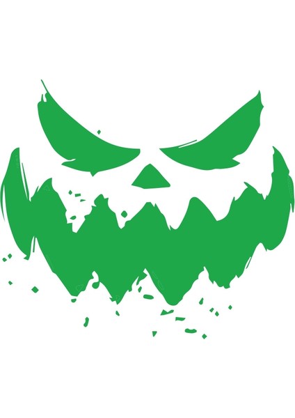 Korkunç Surat Sticker 17X17 cm Yeşil