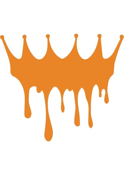 Kral Tacı Sticker 17X17 cm Turuncu