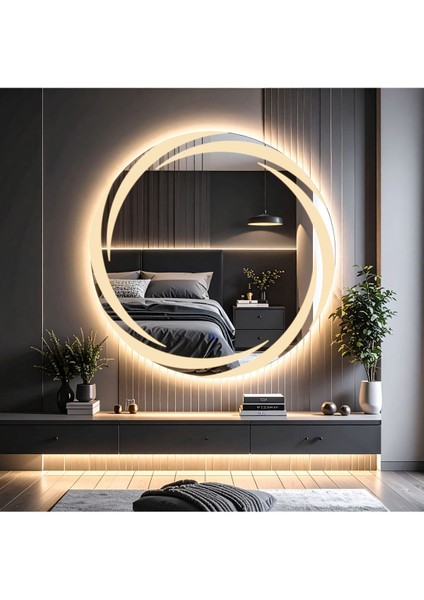 Dokunmatik sensörlü, ışıklı, lazer detaylı, cam banyo aynası, sarı renk, 1 parça fiyatları