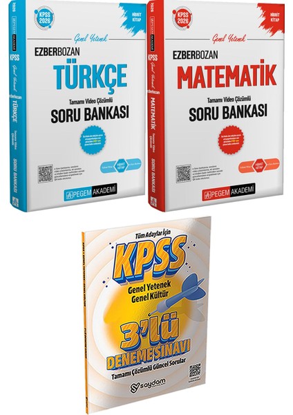 Ezberbozan Türkçe Matematik Çözümlü Soru + 3 Deneme Hediye