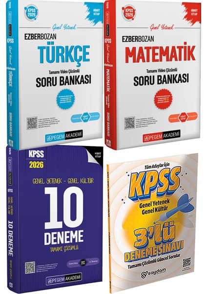 Ezberbozan Türkçe Matematik Çözümlü Soru - 2026 Kpss Genel Yetenek Genel Kültür Tamamı Çözümlü 10 Deneme + 3 Deneme Hediye
