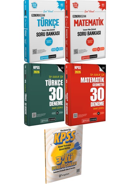 Ezberbozan Türkçe Matematik Çözümlü Soru - 2026 Kpss Tüm Adaylar Için Türkçe Matematik 30 Deneme Tamamı Çözümlü + 3 Deneme Hediye