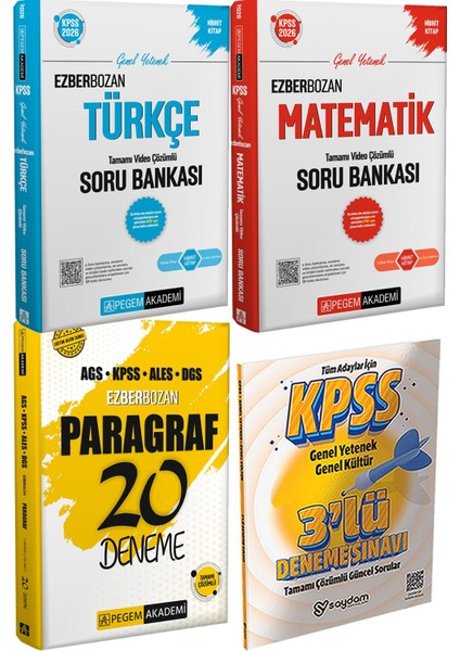 Ezberbozan Türkçe Matematik Çözümlü Soru - Ags Kpss Ales Dgs Ezberbozan Paragraf 20 Deneme + 3 Deneme Hediye