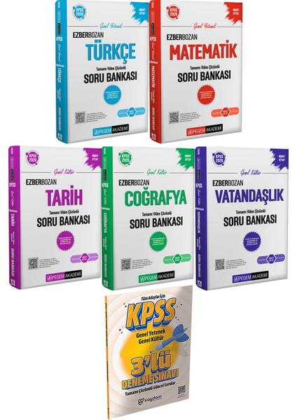 Ezberbozan Türkçe Matematik Çözümlü Soru - 2026 Kpss Genel Yetenek Genel Kültür Ezberbozan Tarih Coğrafya Vatandaşlık Tamamı Video Çözümlü Soru Bankası + 3 Deneme Hediye