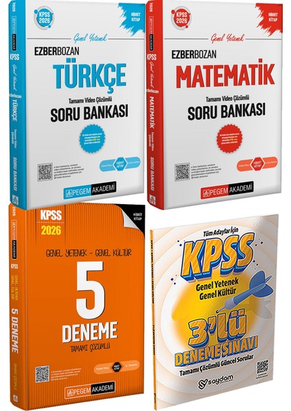 Ezberbozan Türkçe Matematik Çözümlü Soru - 2026 Kpss Genel Yetenek Genel Kültür Tamamı Çözümlü 5 Deneme + 3 Deneme Hediye