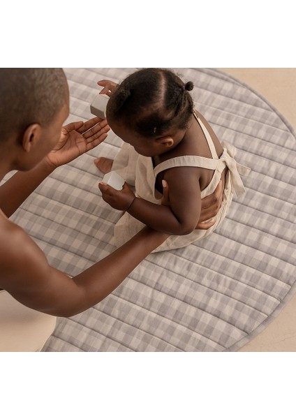 OEKO- TEX® Sertifikalı Elyaf Dolgulu Keten Karışımlı Bebek Oyun Matı – Yumuşak ve Nefes Alabilir