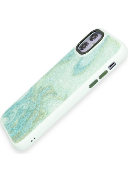 Iphone 12 Kılıf Moda Simli Kapak - Yeşil Drstr modelleri