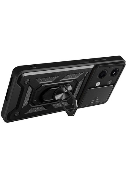 Xiaomi Poco X6 Kılıf Pars Lens Yüzüklü Silikon - Kırmızı Drstr