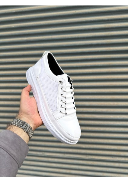 Erkek Beyaz File Detaylı Sneaker – Casual Günlük Ayakkabı