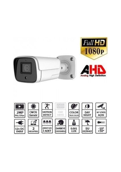 EZ-2040HD 2 Mp 3.6mm Lens Ahd Bullet Kamera