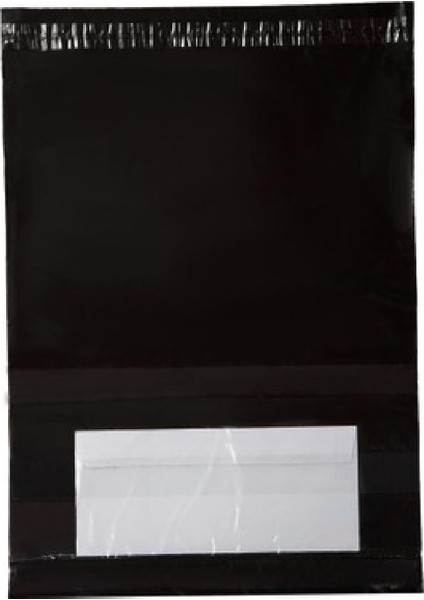 1500 Adet Cepli 30 x 37 + 5 cm Siyah Kargo Poşeti Orta Boy Kargo Torbası 80 Mikro