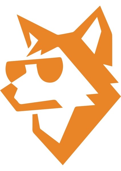 Gözlüklü Kurt Sticker 17X17 cm Turuncu