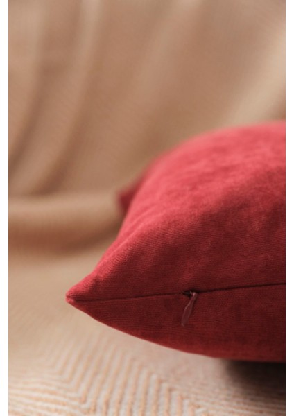 Bordo süet kırlent kılıfı, şık ve sade tasarım, panoramik görünüm, tek parça fiyatları