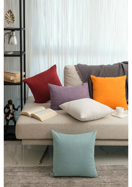 Bordo süet kırlent kılıfı, şık ve sade tasarım, panoramik görünüm, tek parça fırsatları