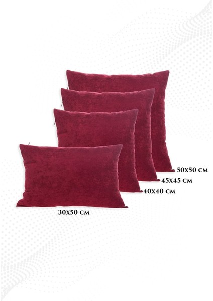 Bordo süet kırlent kılıfı, şık ve sade tasarım, panoramik görünüm, tek parça